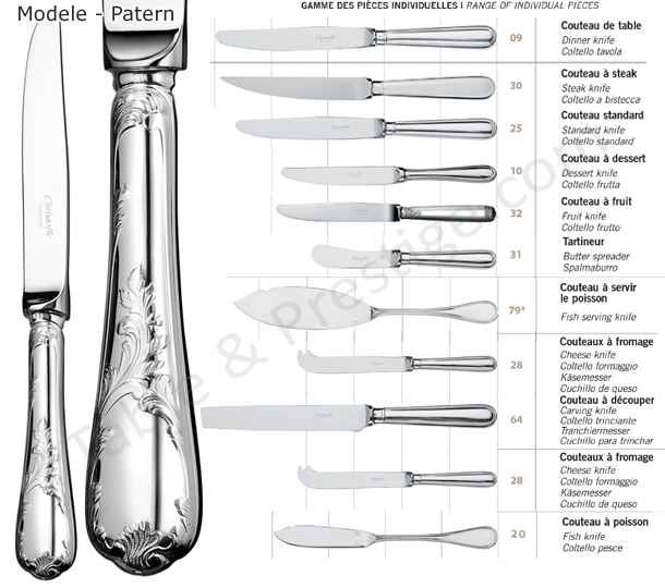Fish knife marly Christofle silver flatware 00038020